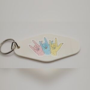 Motel Keychain Custom Colorful Hand Sign Keychain Keyring Accessory